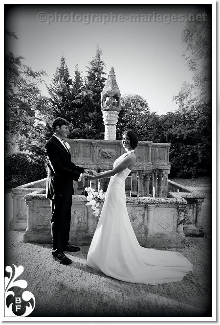 Fontaine Byzantine - Photo noir et blanc de Mariage Mougins le Park