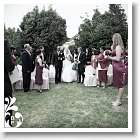 L'arrivee de la mariee au bras de son pere - ceremonie religieuse de mariage en plein air au Royal Riviera Saint Jean Cap Ferrat 