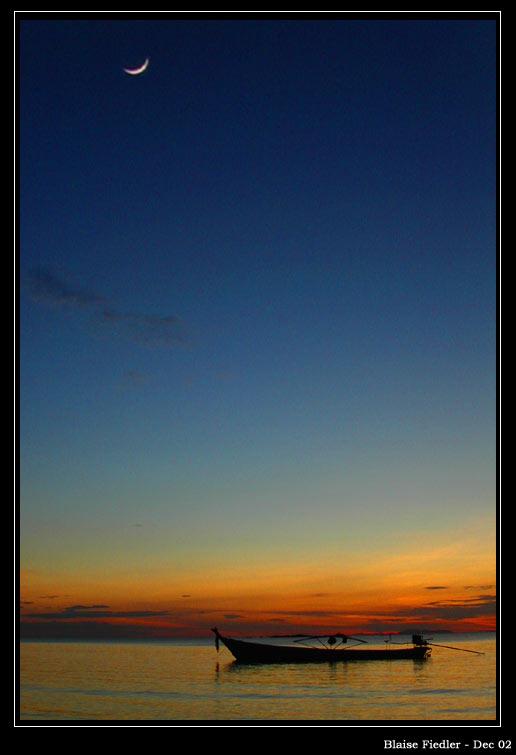 Thailande bateau crépuscule